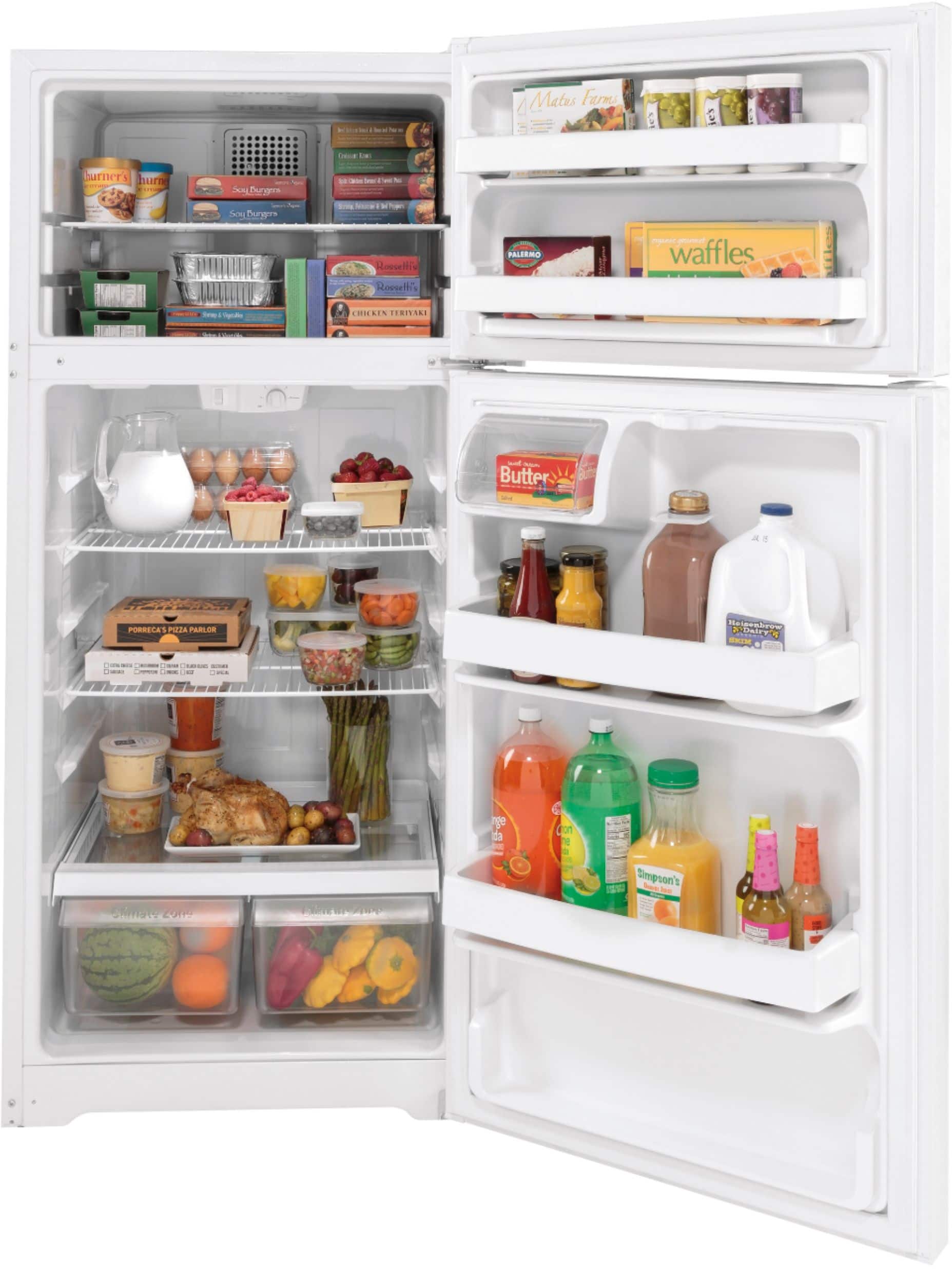 Alt View 2. GE - 16.6 Cu. Ft. Top-Freezer Refrigerator - White.