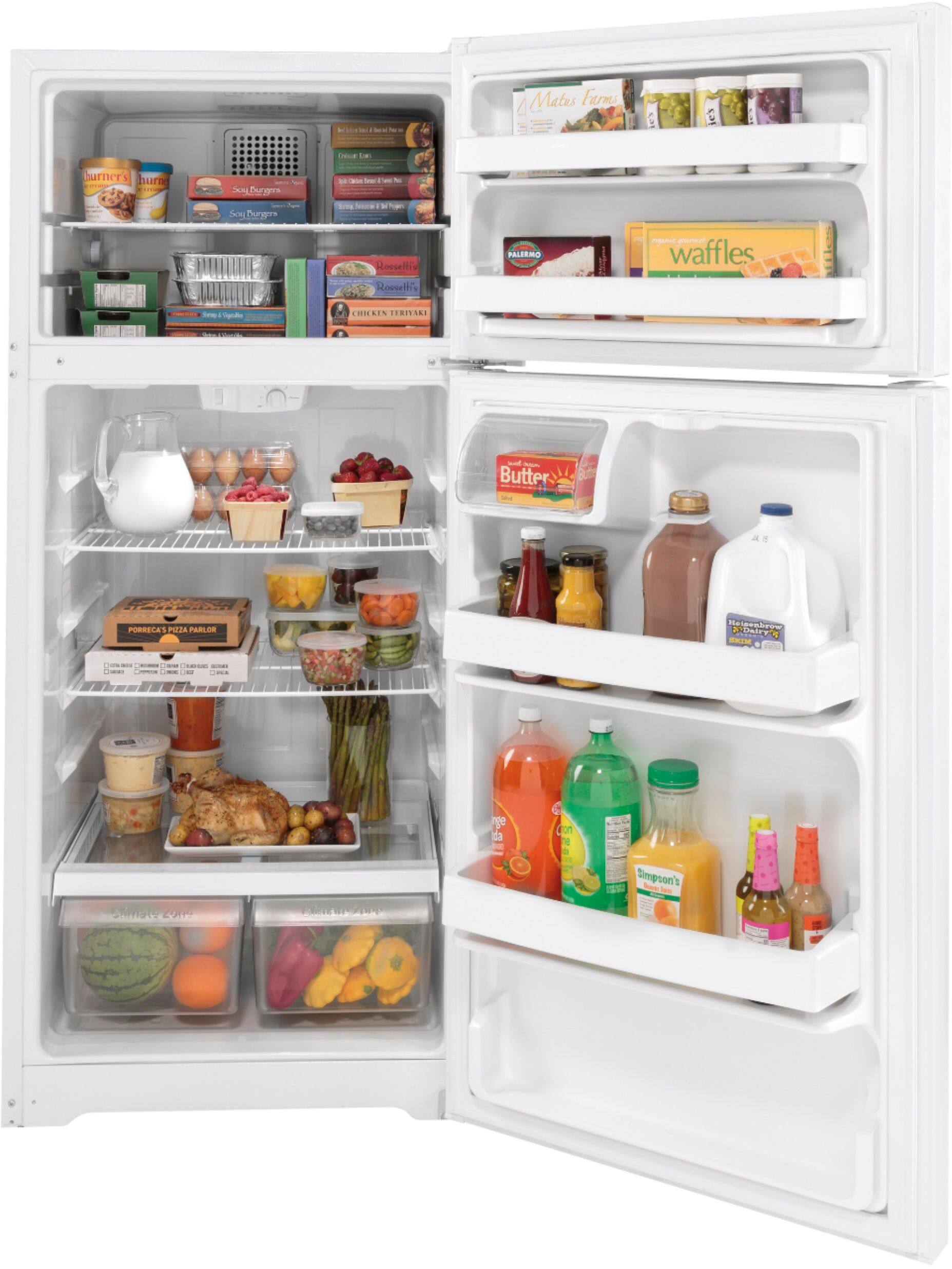 Alt View 2. GE - 16.6 Cu. Ft. Top-Freezer Refrigerator - White.