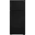 GE - 28 in. Wide 16.6 Cu. Ft. Top-Freezer Refrigerator with Interior LED Lighting - Black