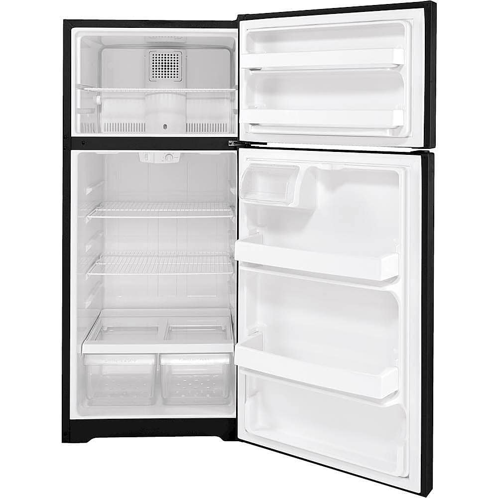 Alt View 2. GE - 16.6 Cu. Ft. Top-Freezer Refrigerator - Black.