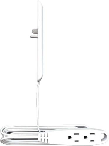 Sleek Socket - 9' 2-Outlet Extension Power Cord with Wall Outlet Cover - White