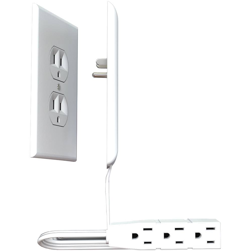 Sleek Socket 3' 3-Outlet Extension Power Cord with Wall Outlet Cover White  3-M-STD-W - Best Buy