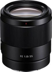 Sony - 35mm f/1.8 FE Wide-Angle Lens for Select E-Mount Cameras - Black - Front_Zoom
