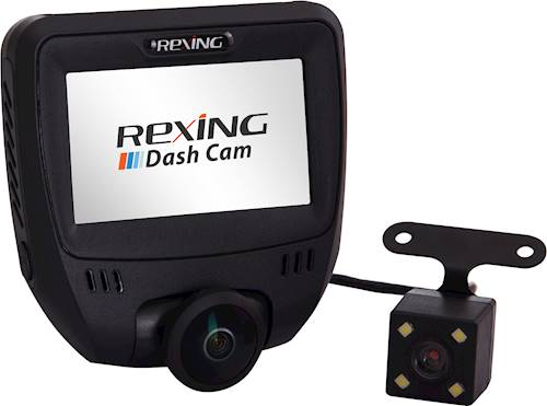 Rexing - V360 Front and Rear Camera Dash Cam - Black