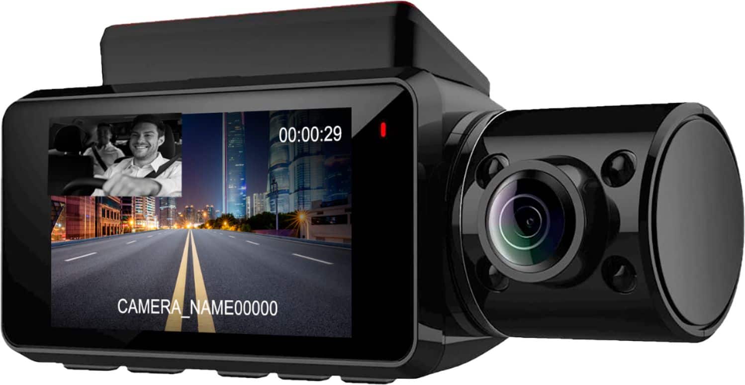 Alt View 12. Rexing - V3 Front and Cabin Dash Cam - Black.