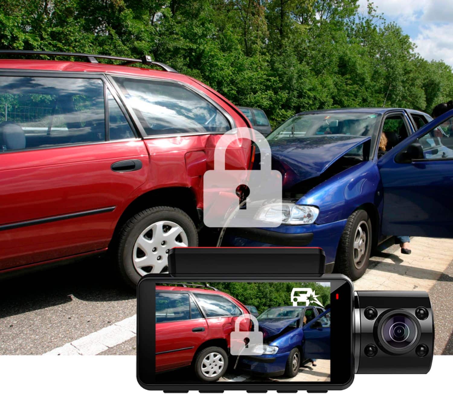 Alt View 17. Rexing - V3 Front and Cabin Dash Cam - Black.