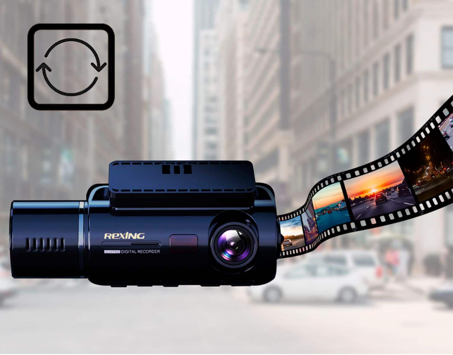 Alt View 20. Rexing - V3 Front and Cabin Dash Cam - Black.