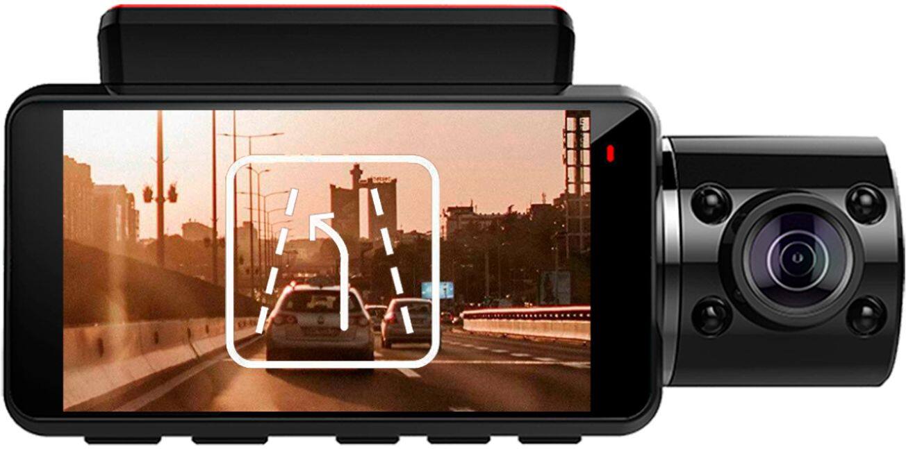 Alt View 24. Rexing - V3 Front and Cabin Dash Cam - Black.