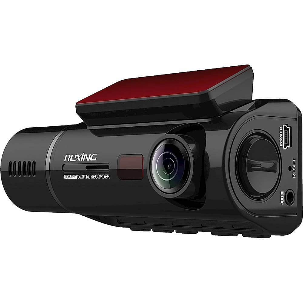 Left. Rexing - V3 Front and Cabin Dash Cam - Black.