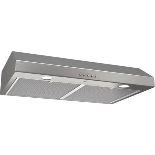 Left. Broan - Glacier 30" Convertible Range Hood - Stainless Steel.