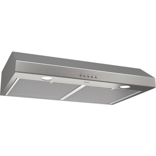 Left. Broan - Glacier 30" Convertible Range Hood - Stainless Steel.