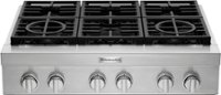 KitchenAid - Commercial-Style 36" Built-In Gas Cooktop - Stainless Steel - Front_Zoom