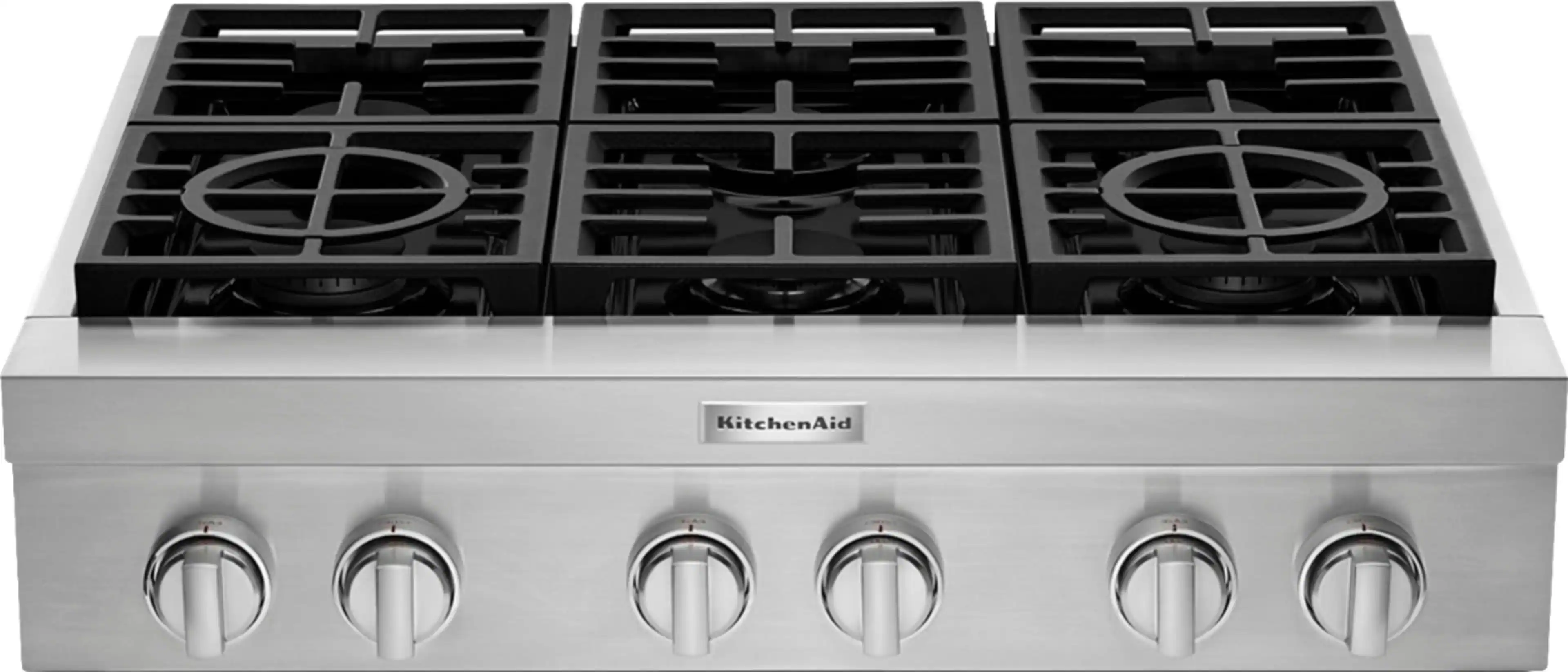 KitchenAid - Commercial-Style 36" Built-In Gas Cooktop - Stainless Steel