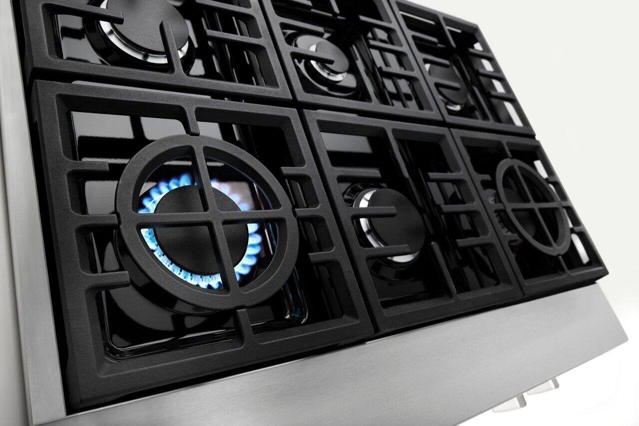 Alt View 12. KitchenAid - Commercial-Style 36" Built-In Gas Cooktop - Stainless steel.