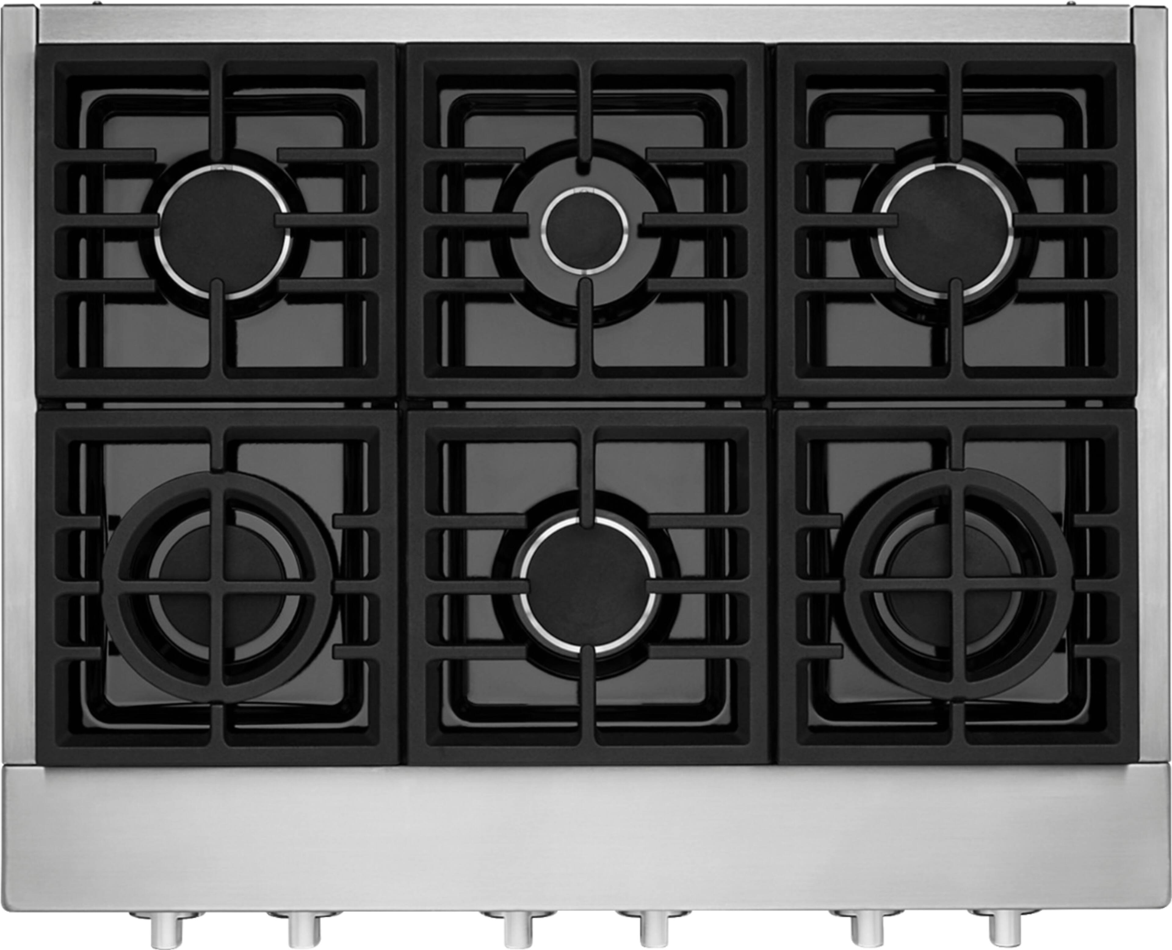 Left. KitchenAid - Commercial-Style 36" Built-In Gas Cooktop - Stainless steel.