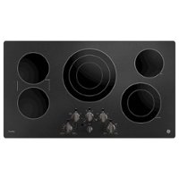 GE Profile - 36" Built-In Electric Cooktop - Black Stainless Steel - Front_Zoom