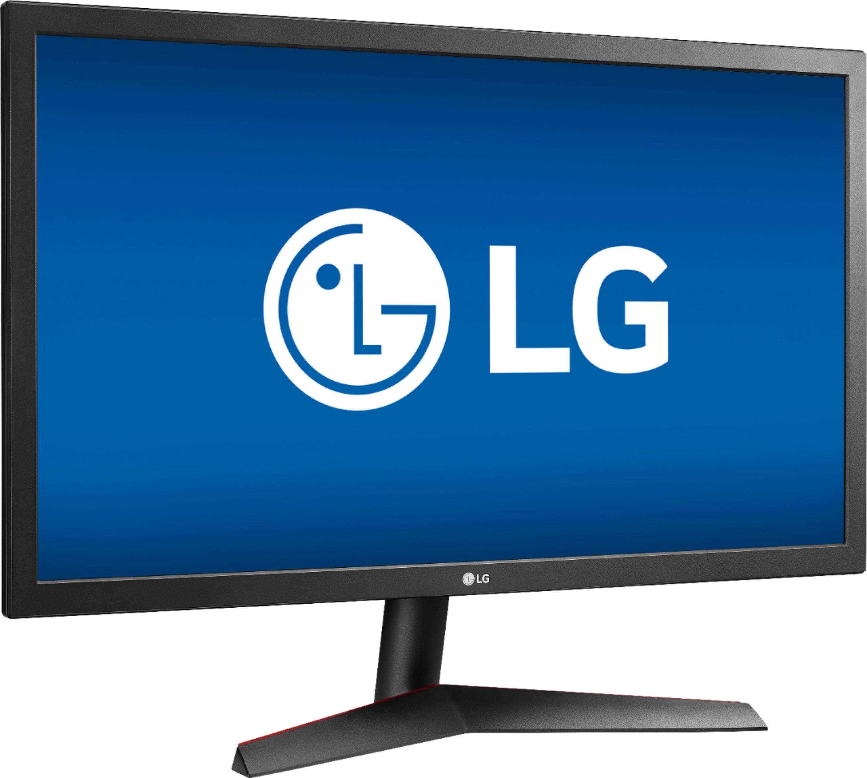 Angle View: LG - Geek Squad Certified Refurbished UltraGear 24" LED FHD FreeSync Monitor - Black