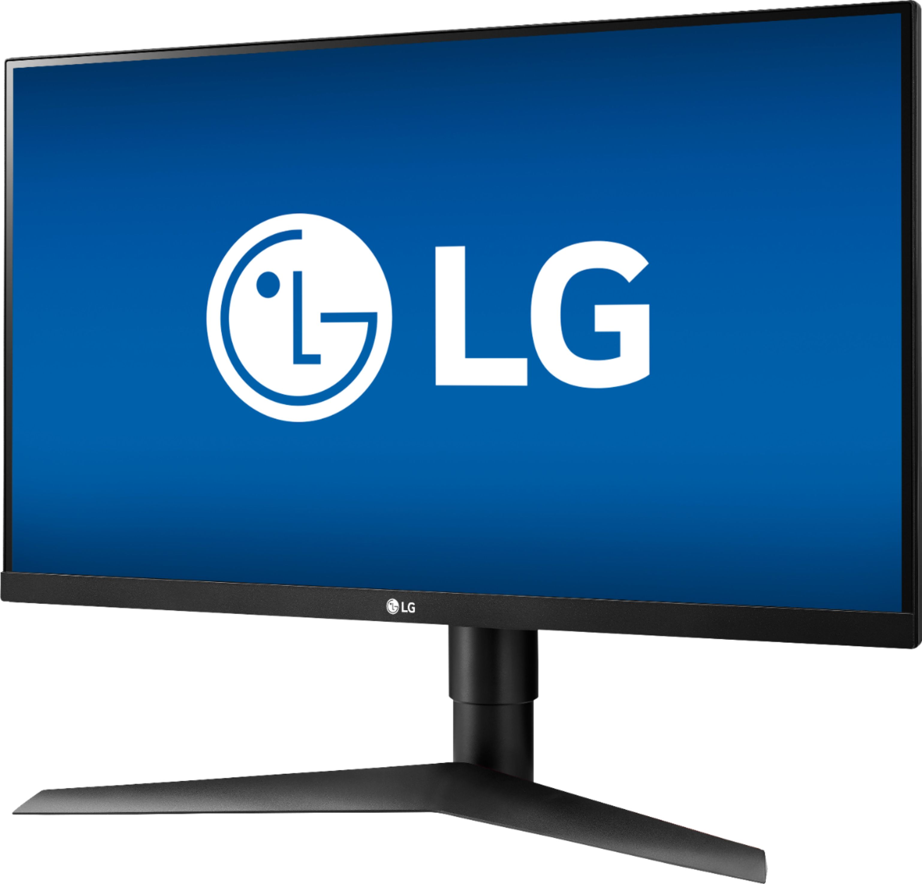 Left View: LG - Geek Squad Certified Refurbished UltraGear 27" IPS LED FHD FreeSync Monitor - Black