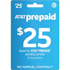 Front. AT&T Prepaid - $25 Refill Code.