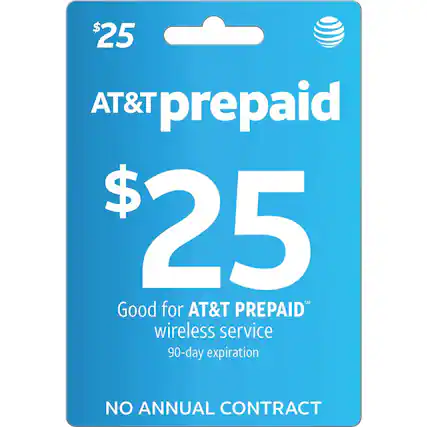 Front. AT&T Prepaid - $25 Refill Code.