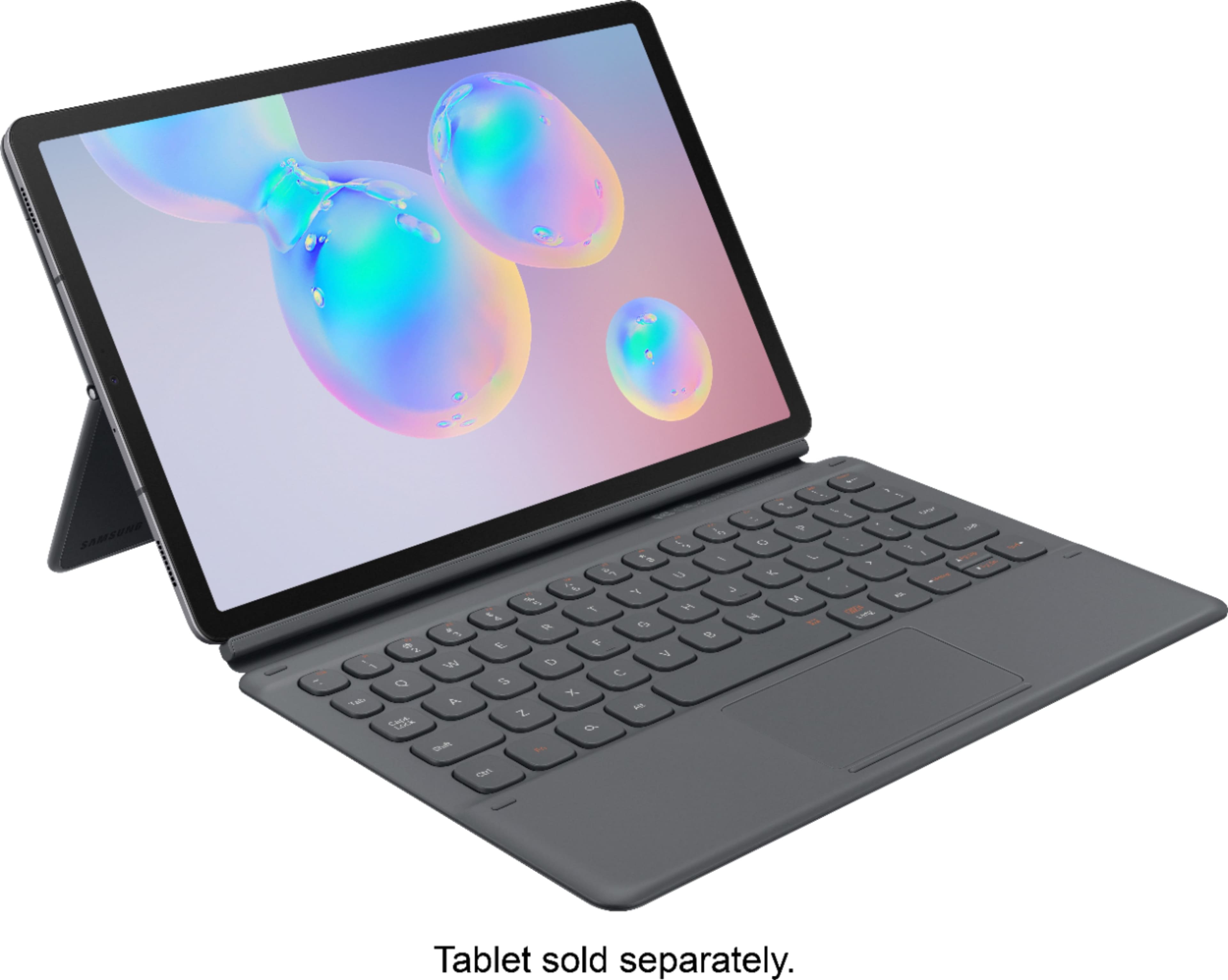 Angle. Samsung - Book Cover Keyboard for Galaxy Tab S6 - Gray.
