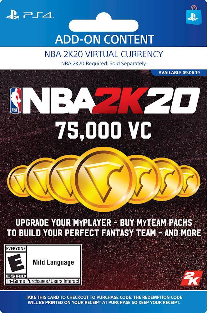Best Buy Nba 2k 75 000 Virtual Currency Playstation 4 Digital Digital Itme