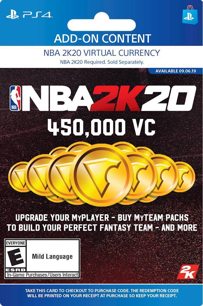 Best Buy: NBA 2K20 450,000 Virtual Currency PlayStation DIGITAL ITEM