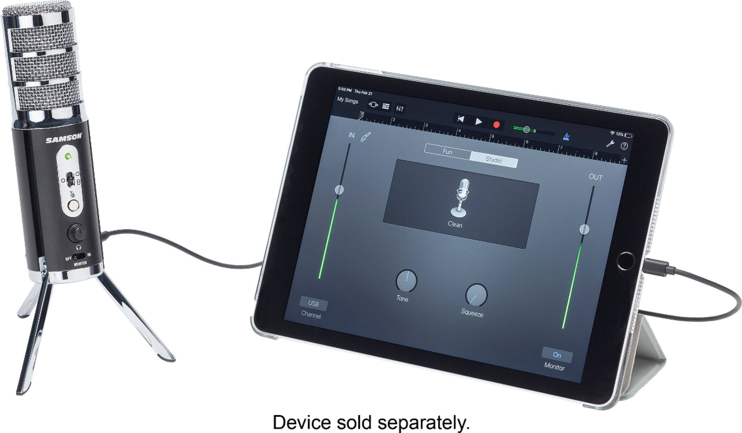 Alt View 16. Samson - Satellite iOS/USB Broadcast Microphone - Silver.