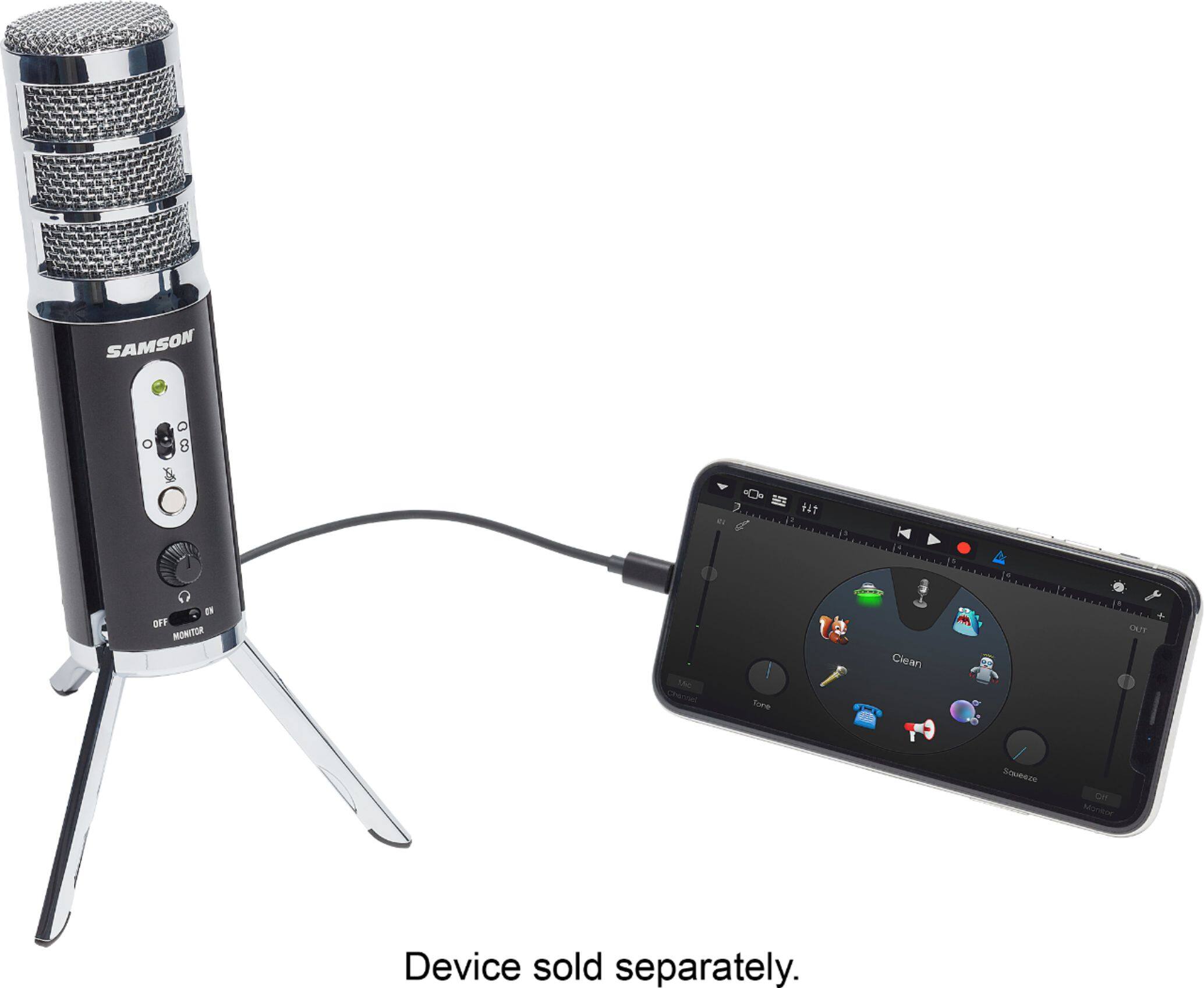 Alt View 18. Samson - Satellite iOS/USB Broadcast Microphone - Silver.