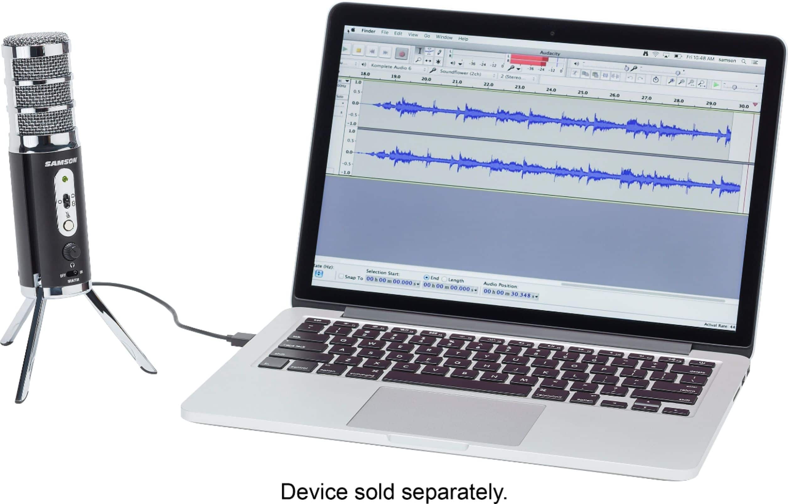 Alt View 19. Samson - Satellite iOS/USB Broadcast Microphone - Silver.