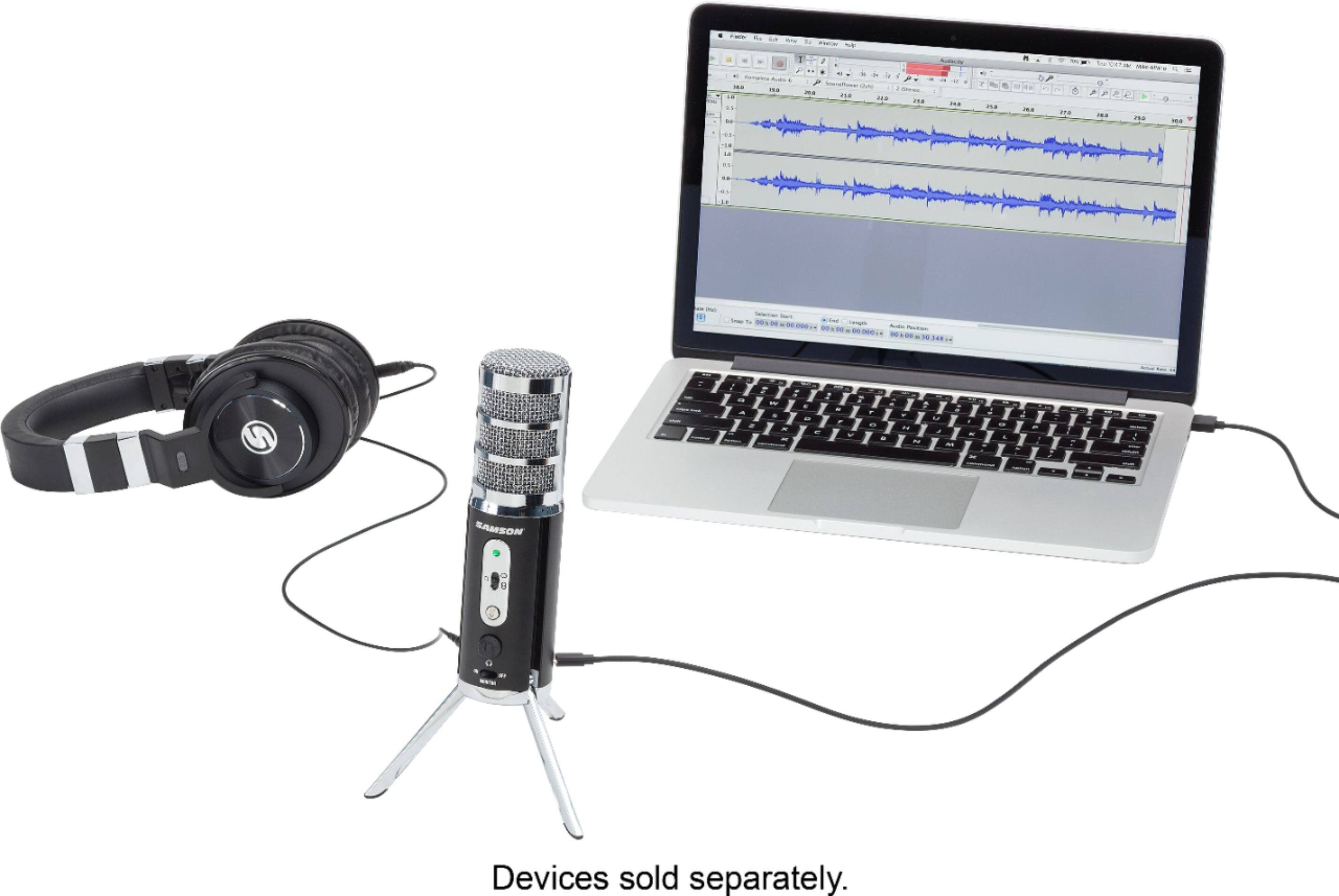 Alt View 20. Samson - Satellite iOS/USB Broadcast Microphone - Silver.