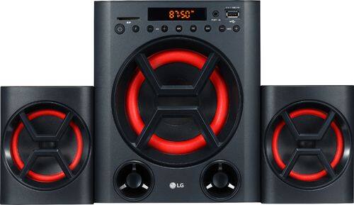 LG - XBOOM 40W Speaker System and Subwoofer Combo Set - Red/Black - Larger Front