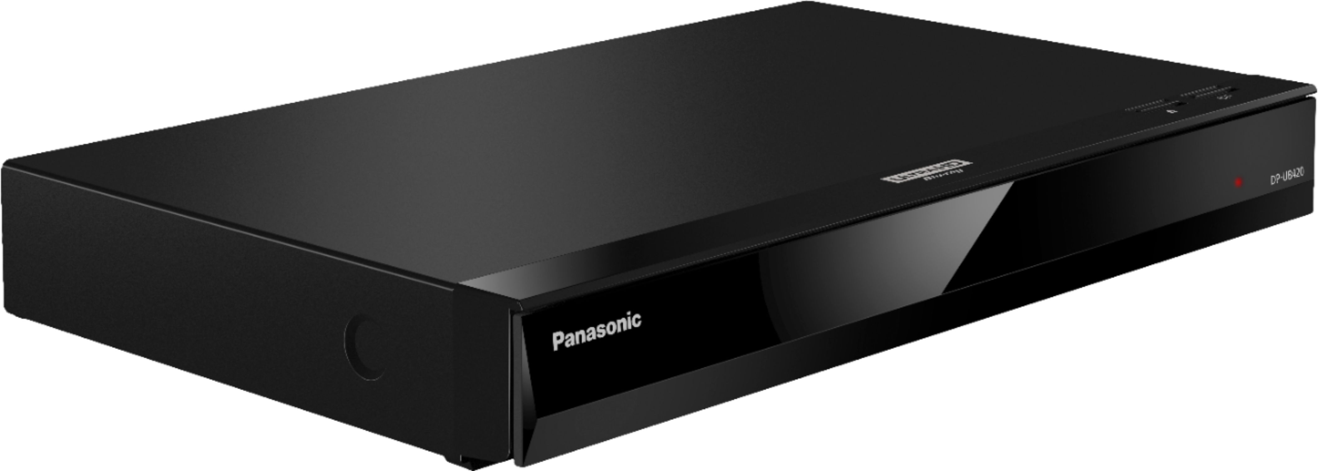 Angle View: Panasonic - Streaming 4K Ultra HD Hi-Res Audio DVD/CD/3D Wi-Fi Built-In Blu-Ray Player, DP-UB420-K - Black