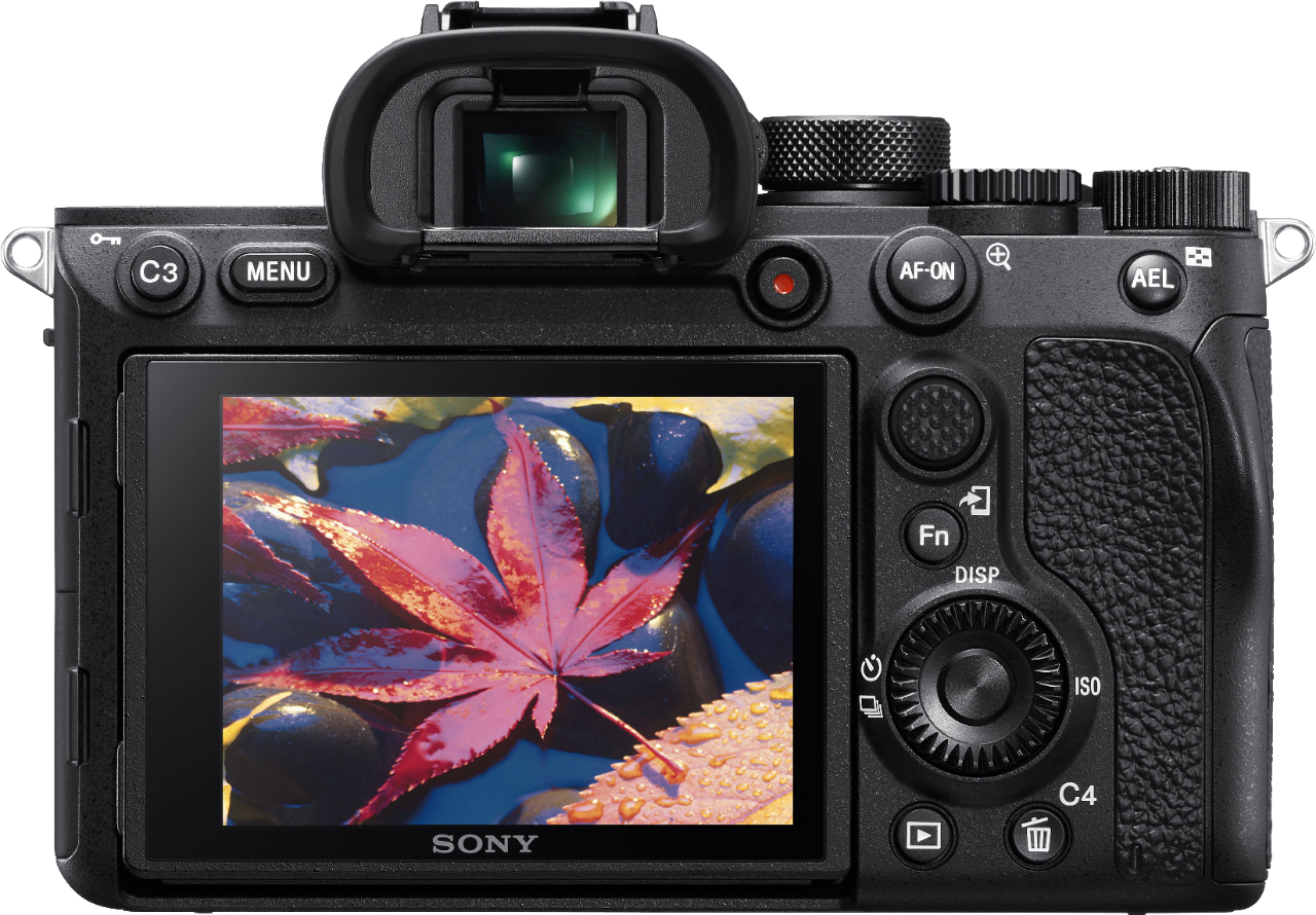 Back View: Sony - Alpha a7R IV ILCE-7RM4 Mirrorless Camera (Body Only) - Black