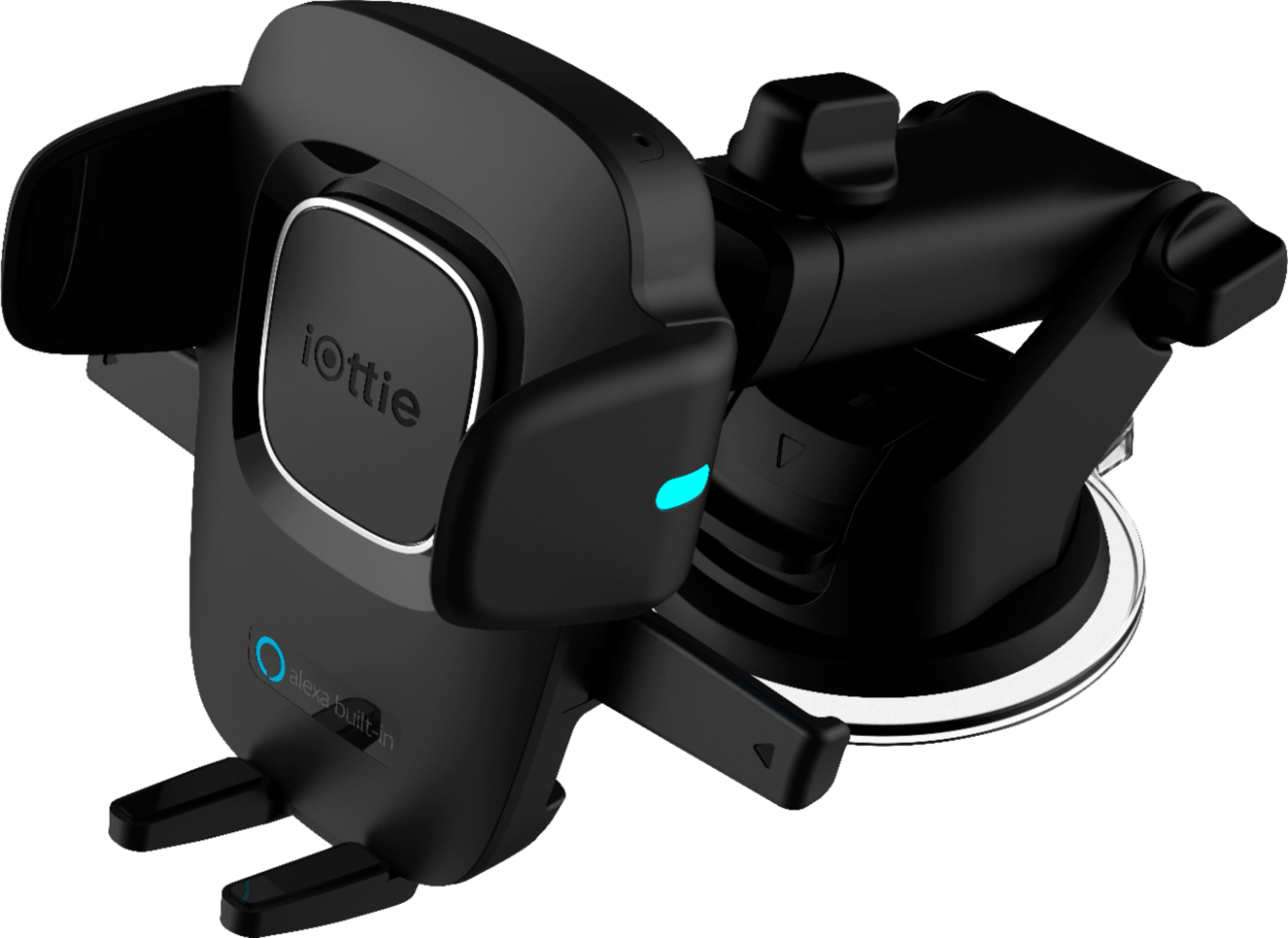 Front. iOttie - Easy One Touch Connect Alexa Enabled Car Mount for Mobile Phones - Black.