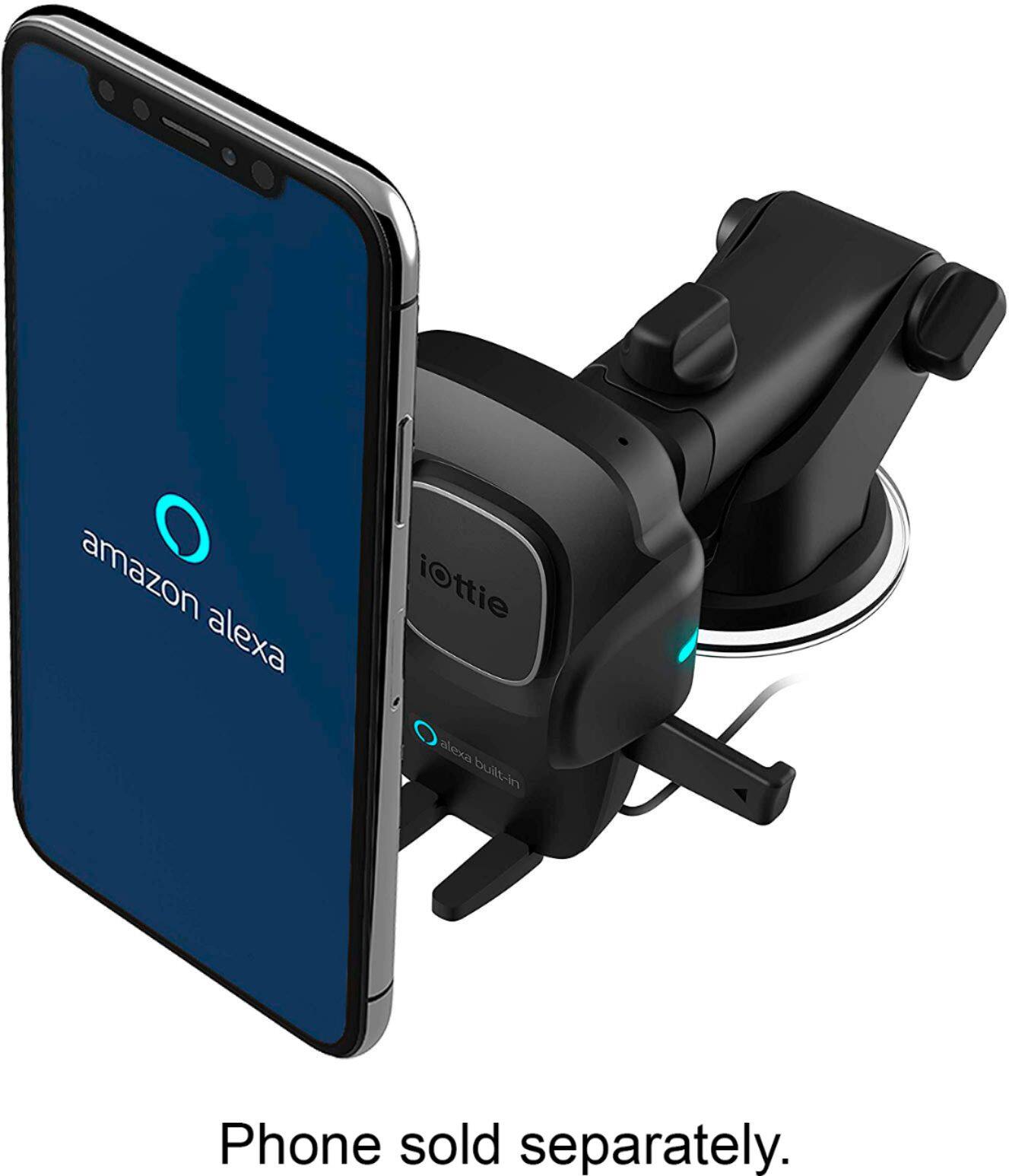 Alt View 11. iOttie - Easy One Touch Connect Alexa Enabled Car Mount for Mobile Phones - Black.