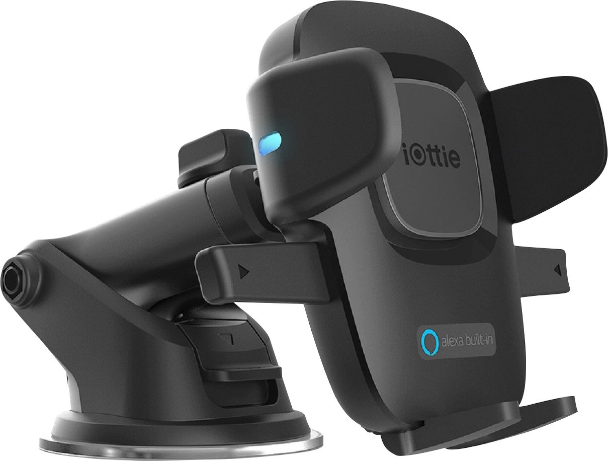 Left View: iOttie - Easy One Touch Connect Alexa Enabled Car Mount for Mobile Phones - Black