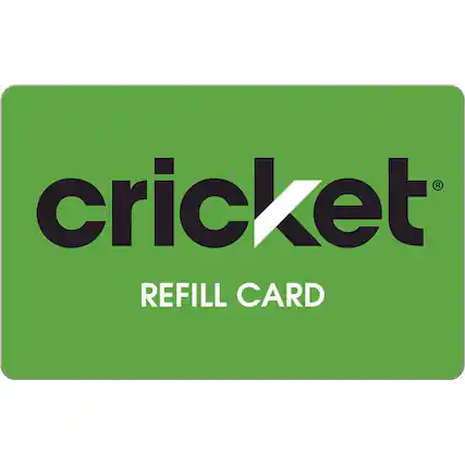 Front. Cricket Wireless - $55 Refill Card.