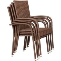 Patio Sense - Wicker Chairs (Set of 4) - Brown - Front_Zoom