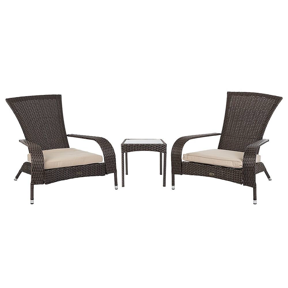 Front. Patio Sense - Patio Sense Coconino Wicker Conversation Set Lightweight & Durable Adirondack Style Chairs All Weather Wicker - Mocha.