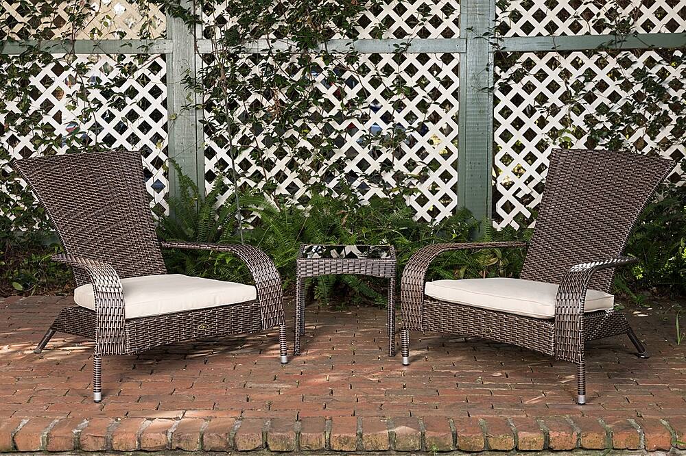 Alt View 11. Patio Sense - Coconino Mocha Wicker 3-Piece Chat Set - Mocha.