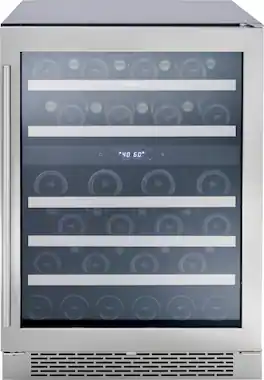 Zephyr - Presrv 24 in. 45-Bottle Dual Zone Under Counter Wine Cooler - Stainless Steel/Glass
