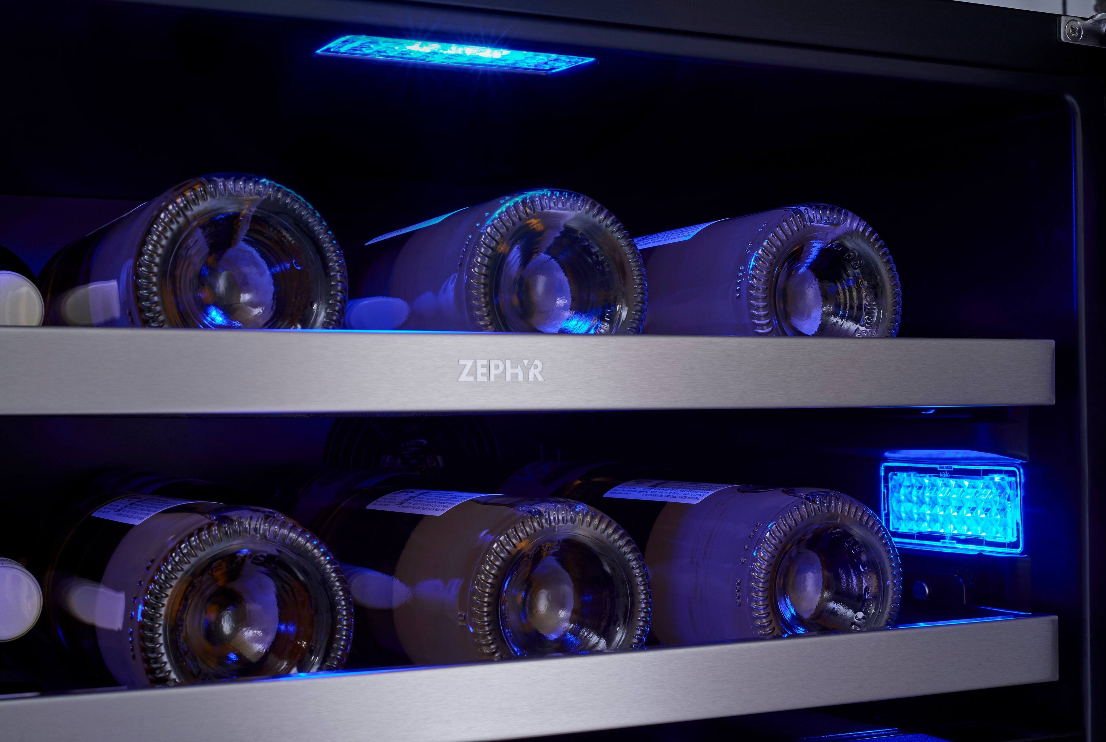 Alt View 20. Zephyr - Presrv 24 in. 45-Bottle Dual Zone Under Counter Wine Cooler - Stainless Steel + Glass.