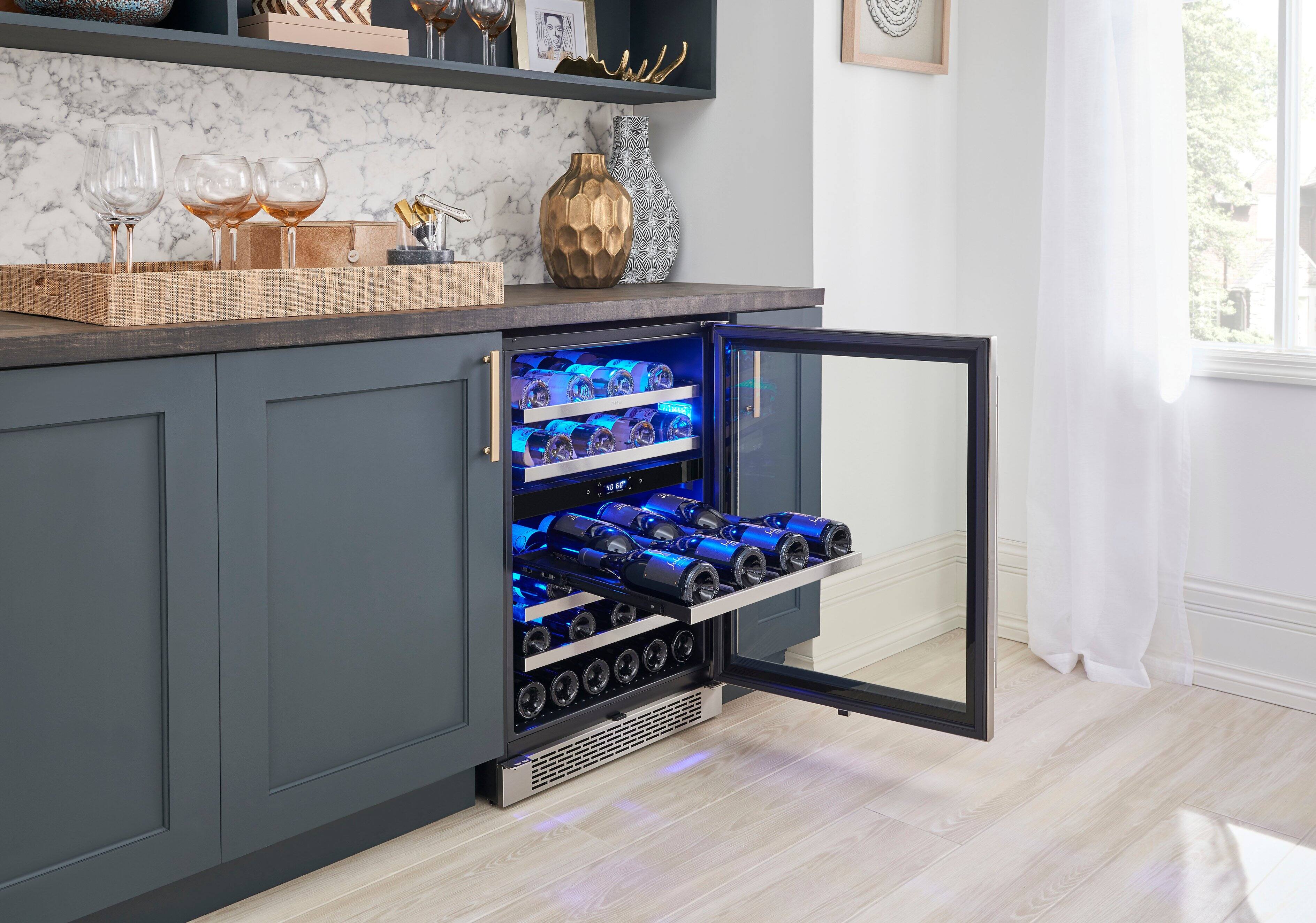 Alt View 22. Zephyr - Presrv 24 in. 45-Bottle Dual Zone Under Counter Wine Cooler - Stainless Steel + Glass.