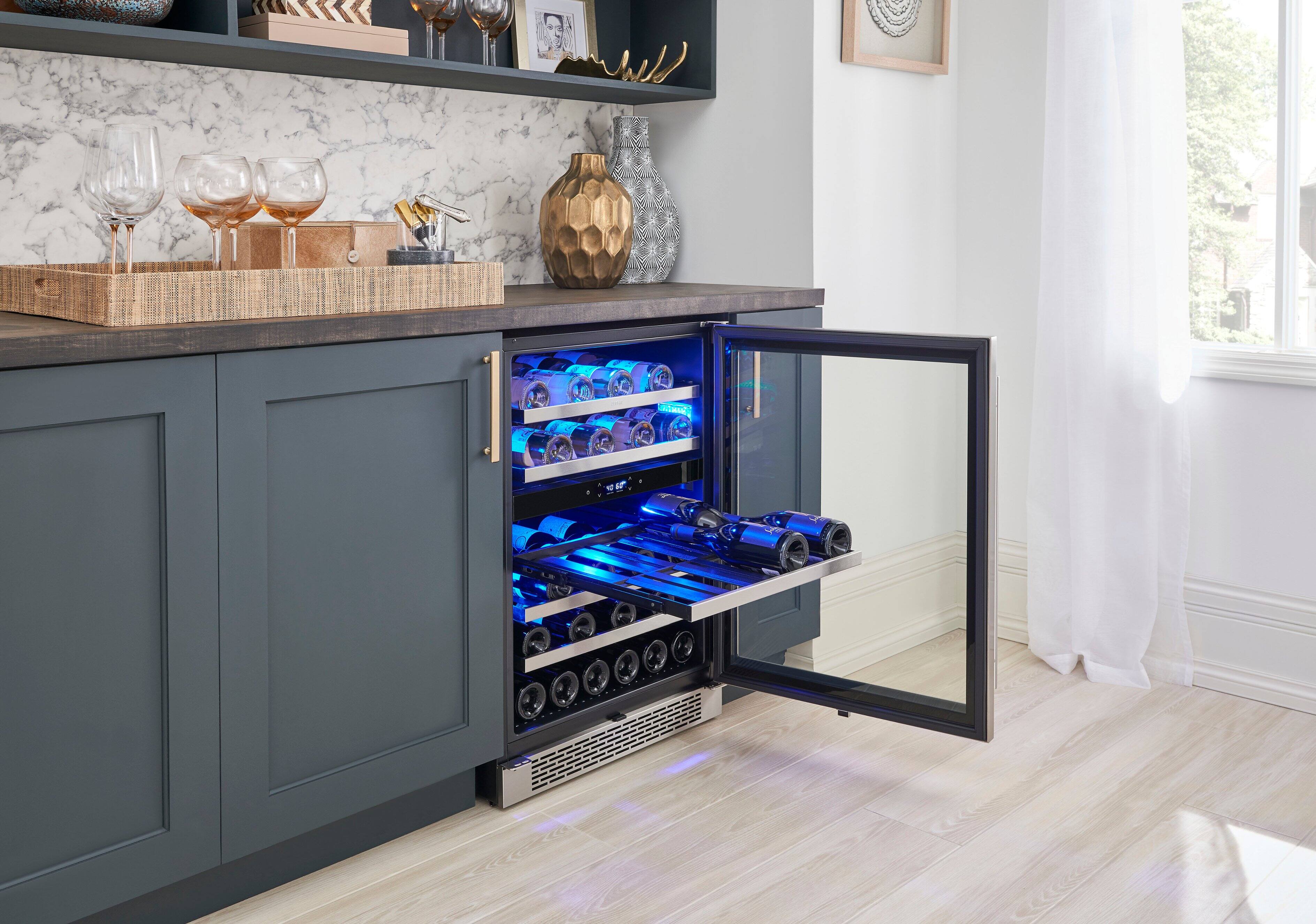 Alt View 23. Zephyr - Presrv 24 in. 45-Bottle Dual Zone Under Counter Wine Cooler - Stainless Steel + Glass.