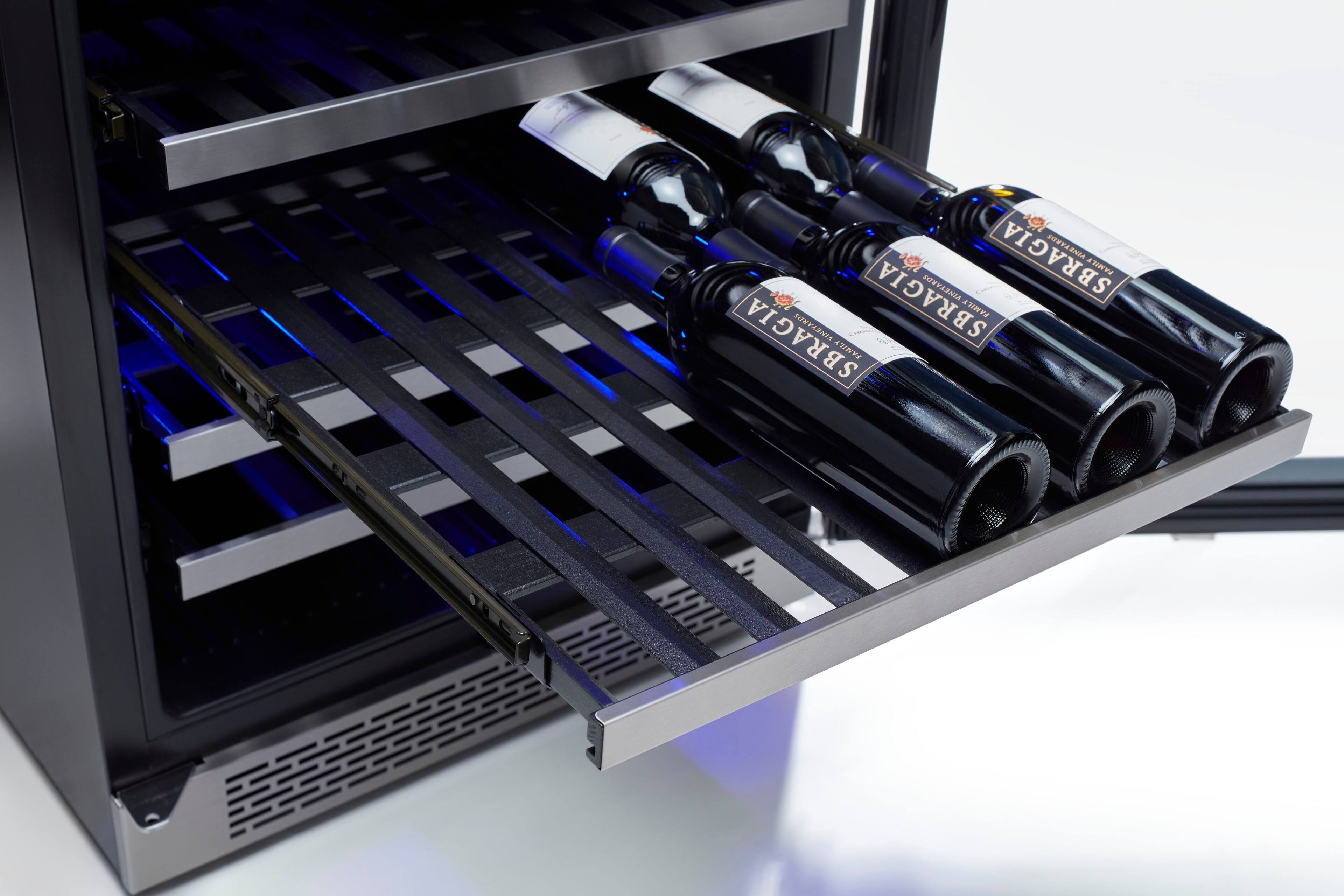 Alt View 24. Zephyr - Presrv 24 in. 45-Bottle Dual Zone Under Counter Wine Cooler - Stainless Steel + Glass.