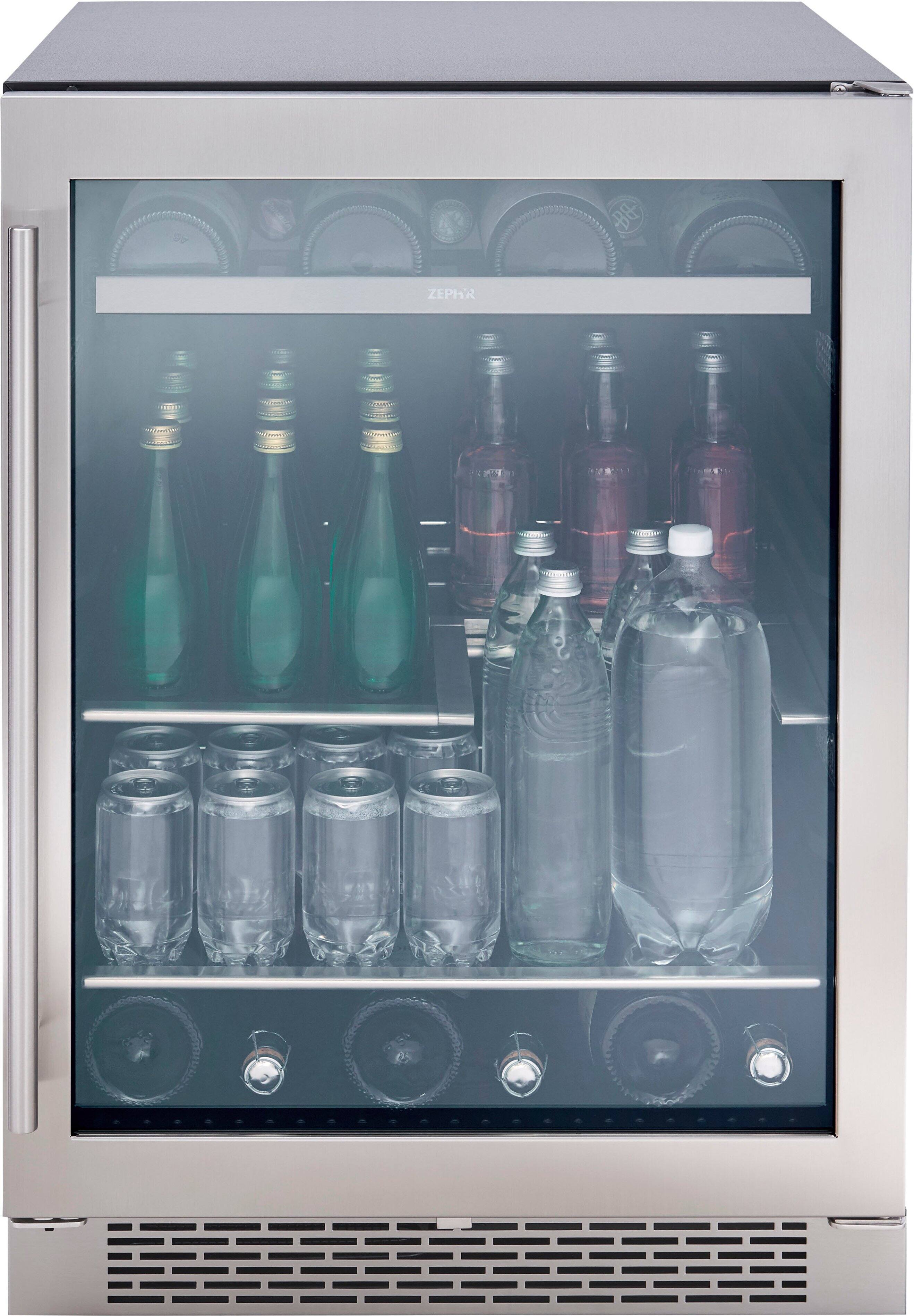 Alt View 16. Zephyr - Presrv 24 in. 7-Bottle and 112 Can Single Zone Beverage Cooler - Silver.