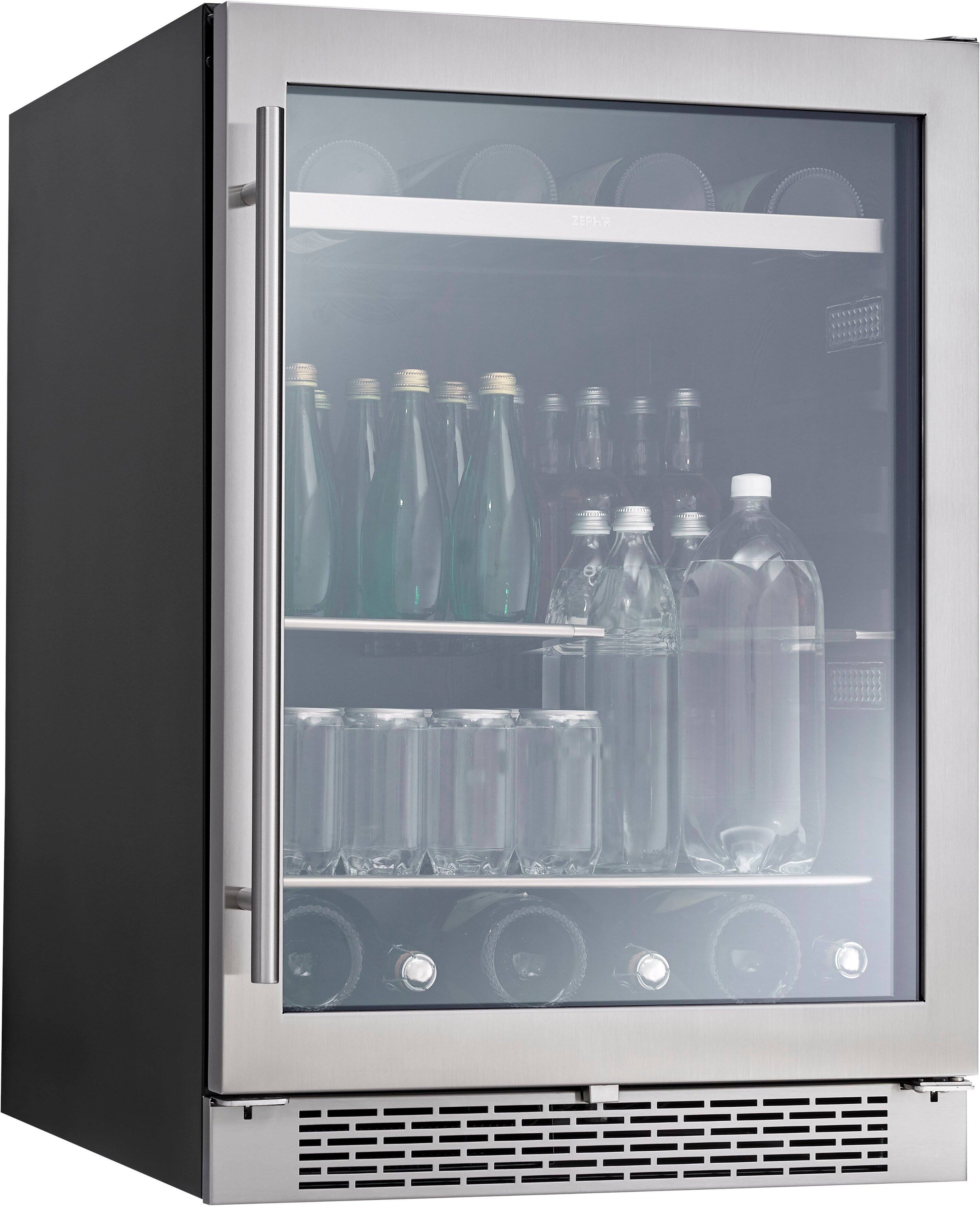 Alt View 25. Zephyr - Presrv 24 in. 7-Bottle and 112 Can Single Zone Beverage Cooler - Silver.
