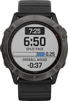 Garmin - fēnix 6X Sapphire Smartwatch 51mm Fiber-Reinforced Polymer - Black With Black Band - Front_Zoom