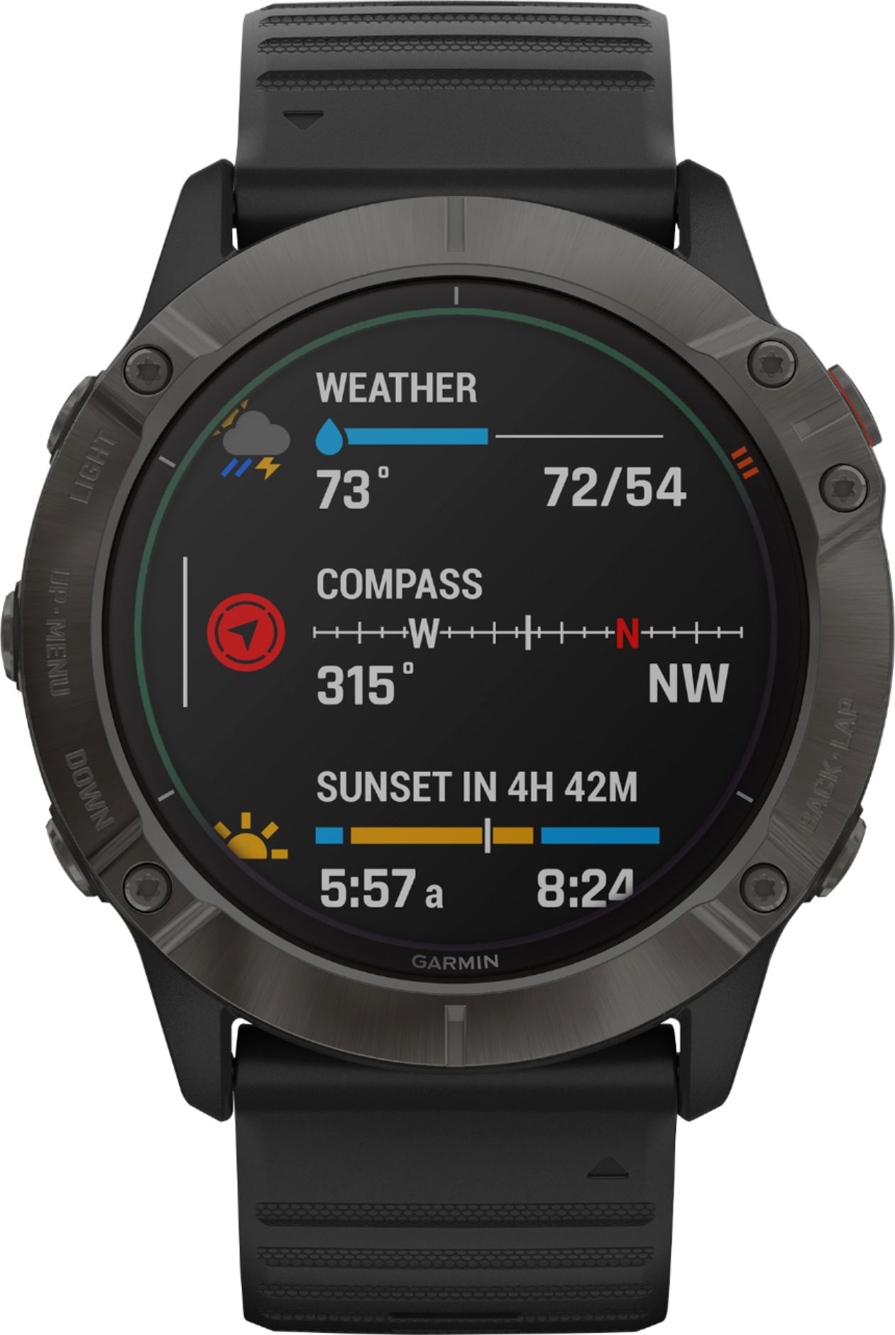 Garmin 6X Pro GPS Smartwatch 51mm Fiber-Reinforced Black 010-02157-20 - Best Buy